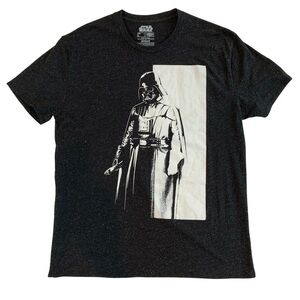 Star Wars Darth Vader Graphic Speckled Starfield Black/White T-Shirt Fifth Sun
